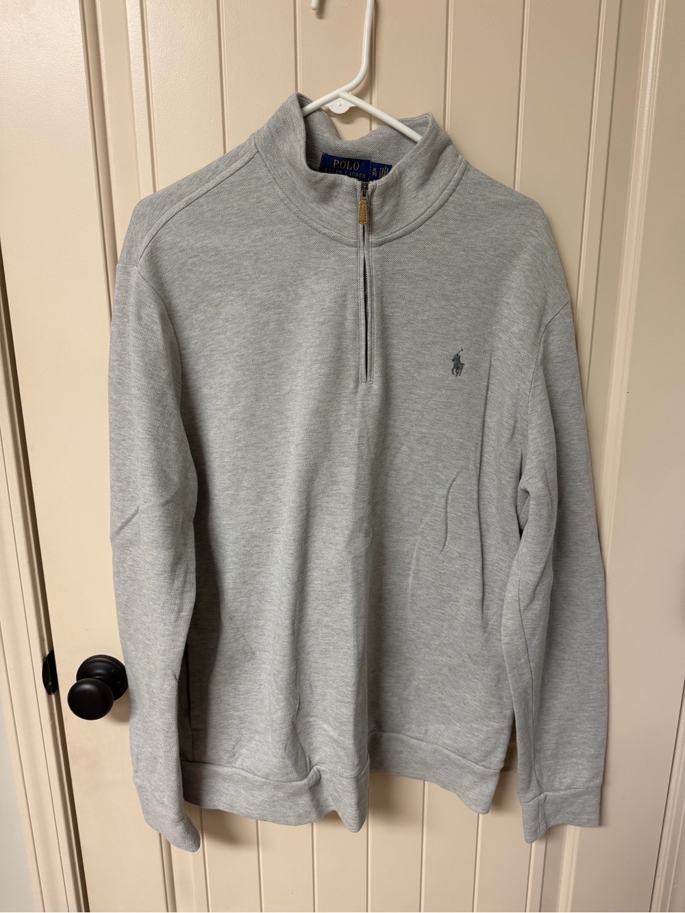 Ralph Lauren Men’s Light Gray Half-Zip Sweater